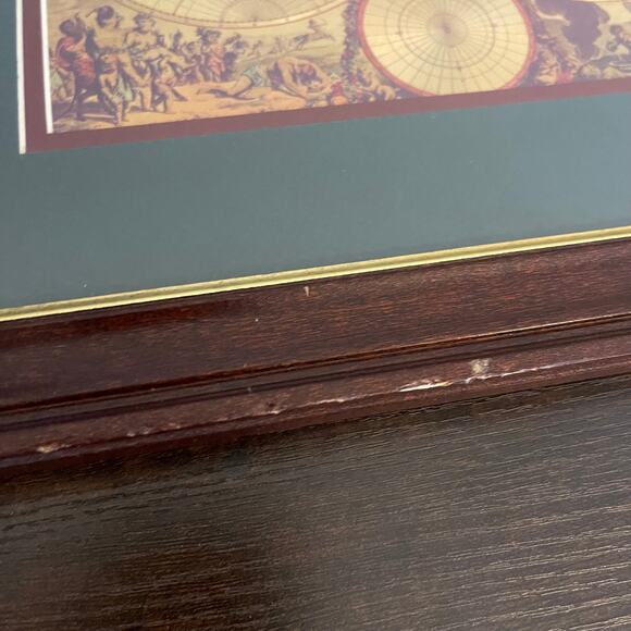 Nova Totius Terrarum Orbis Geographica Tabula Framed Gold Foil Reproduction - Picture 7 of 11